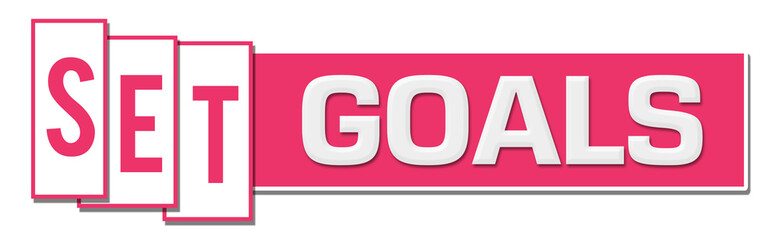 Set Goals Pink White Box Horizontal 