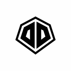DD monogram logo with hexagon shape and line rounded style design template