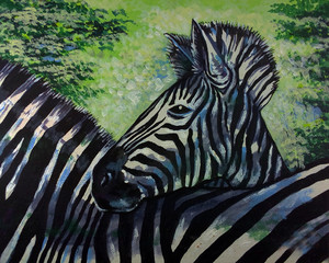 Obraz na płótnie Canvas Art painting Fine art Oil color running horse Lucky from Thailand