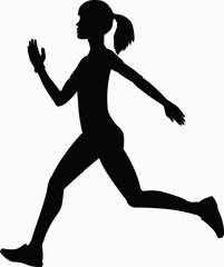 Fototapeta na wymiar sport fitness woman running shadow