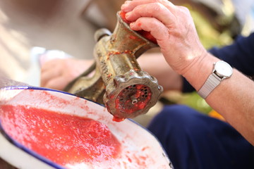 Making bulgarian lyutenitsa 