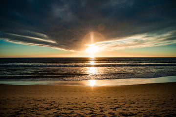 Obraz premium sunset on the beach. LA. Los Angeles. Ocean.