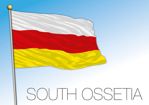South Ossetia official national flag, european region, vector illustration