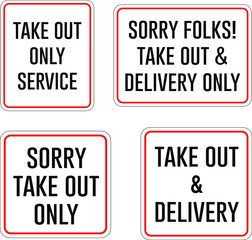 Set of signs on a white background