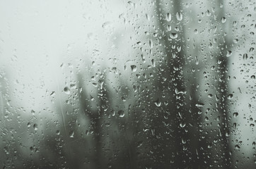 Water drops on glass