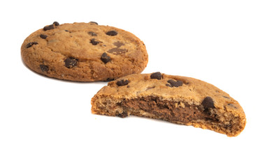 cookies with chocolate drops isolated