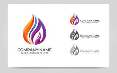 Modern fire logo design vector illustration