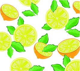 seamless pattern with lemons and oranges