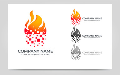 Modern fire logo design vector illustration