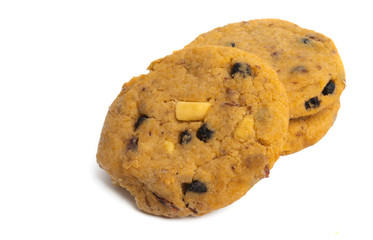 cookies with chocolate drops isolated