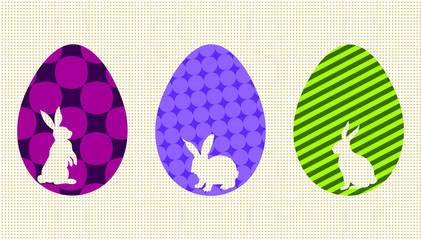 set of easter eggs isolated on white