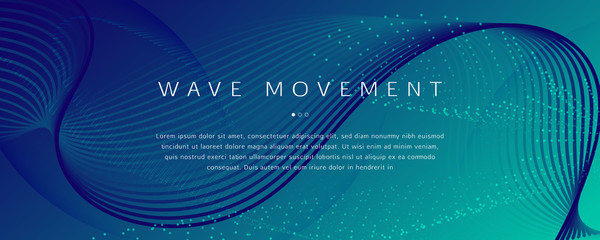 Blue Dynamic Wave. Fluid 3d Elements. Curve 