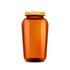 Amber glass bottle mockup