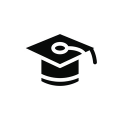 Graduation icon vector , design inspiration template business, illustration emblem isolated , outline solid black background white