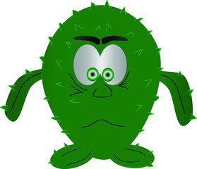 Fototapeta premium Naughty green cactus smiles with spikes
