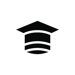 Graduation icon vector , design inspiration template business, illustration emblem isolated , outline solid black background white