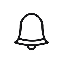 bell icon  , template vector illustration emblem isolated , school education , outline solid black background white