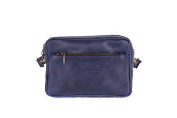 Natural fashion leather handbag isolated on white background