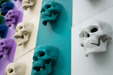 Skulls on the wall.