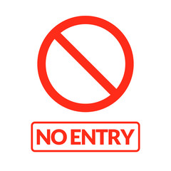 No entry vector sign warning. Stop entry symbol icon safety