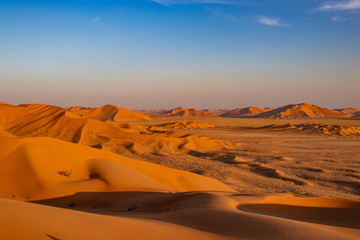 Dunes in Rub al Khali the empty quarter between Oman and Saudi Arabia near Salalah