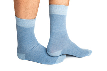 male legs in socks isolated