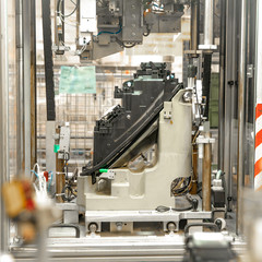 production of modern lights for cars in the factory