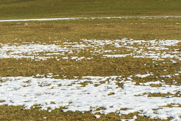 Wiese mit Schneeresten