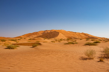 Dunes in Rub al Khali the empty quarter between Oman and Saudi Arabia near Slalah