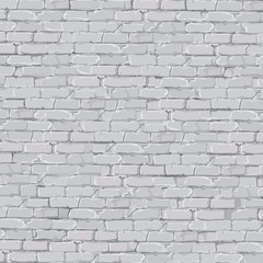 gray uneven brick wall background painted in white paint