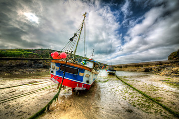 Fototapeta na wymiar From a Fishing Port in Cornwall