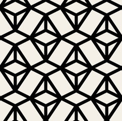 Vector seamless pattern. Modern stylish texture. Repeating geometric background with rhombus and nodes from rhombuses with circles variously sized in nodes