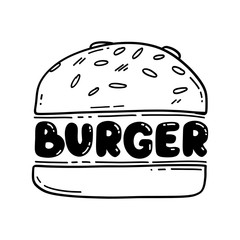 Burger sketch logo, typography