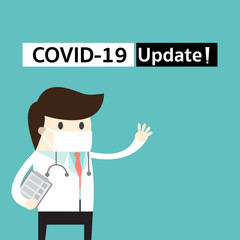 covid-19 update by doctor hold chart