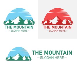 Illustration vector design of mountain logo