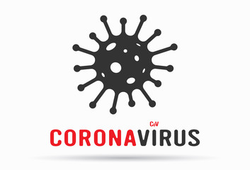 Coronavirus icon, 2020-nCov novel coronavirus concept. Vector illustration in flat design