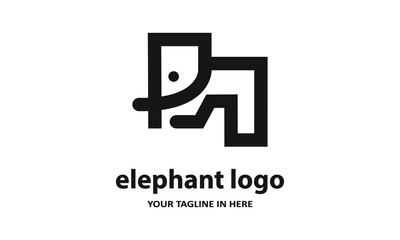 The concept of modern Simple elephant logo design is easy to remember	