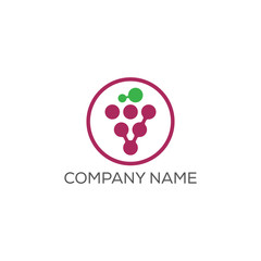 Wine, grape logo design template. Vector illustration of icon.