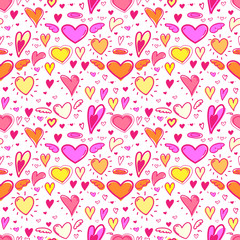 Heart seamless pattern background. Vector illustration.