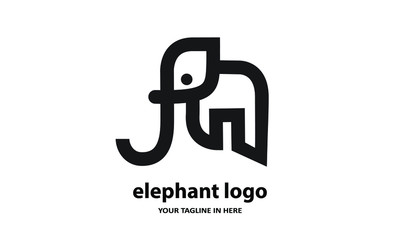 The concept of modern Simple elephant logo design is easy to remember	