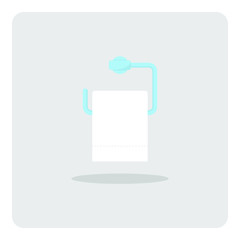 Toilet paper roll for modern bathroom, Vector design of flat icon on isolated background.