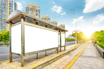 The bus stop shelters and advertising light boxes 