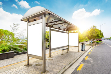 The bus stop shelters and advertising light boxes 