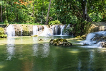 Waterfall in national park in Thailand