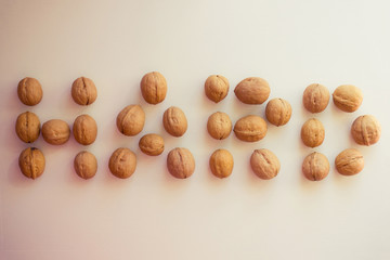 Letters from nuts.