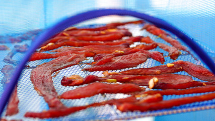 Sun-dried pork,dry by the sun for cooking.