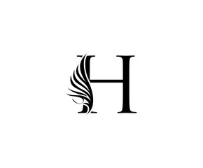 Classic H Luxury Logo Icon, Vintage H Letter Design.