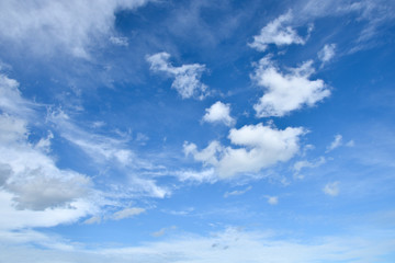 Naklejka na ściany i meble Partly cloudy in deep blue sky like a heaven.