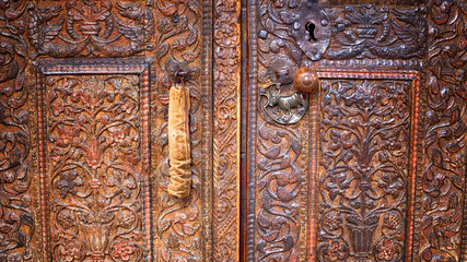 Beautiful windows or doors in a variety of colors and forms with walls textures and old details.