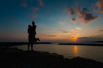 Fototapeta premium Couple during sunset Side Turkey